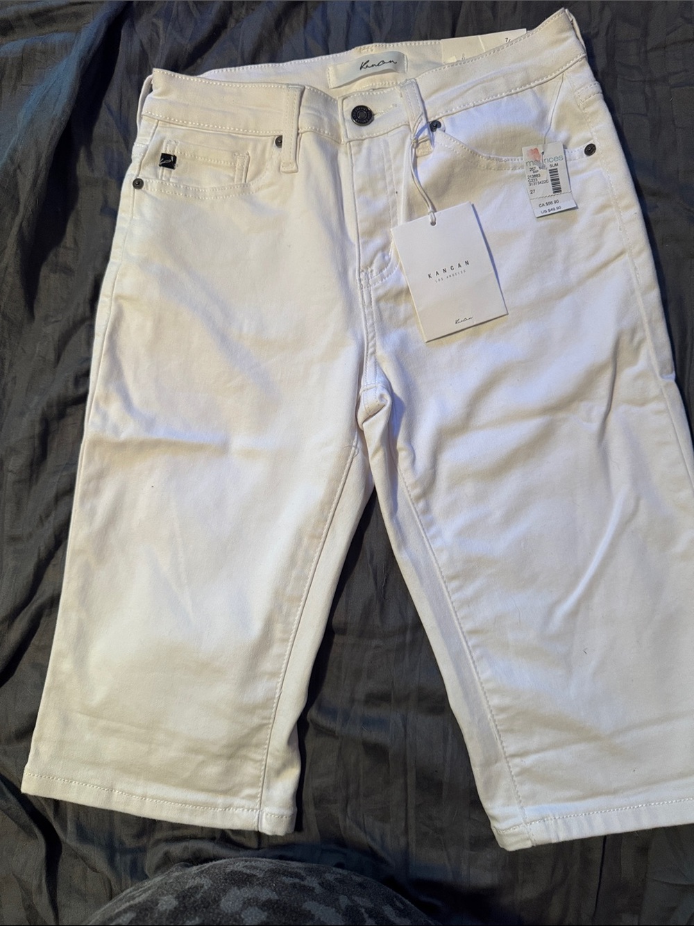KanCan Men's White Denim Jean Shorts